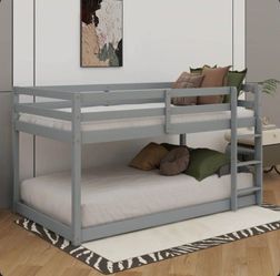 ​🛏️ Practically New Twin-over-Twin Low Bunk Bed – Perfect Condition!