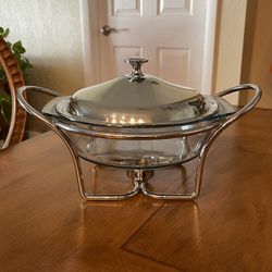 Two Quart Casserole Dish with Warming Stand