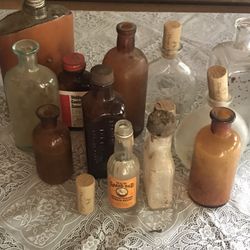 Assorted Vintage Glass Bottles