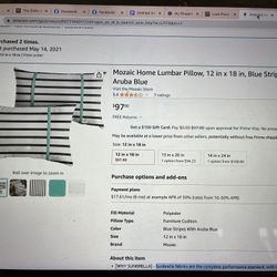 Four Sunbrella Lumbar Pillows