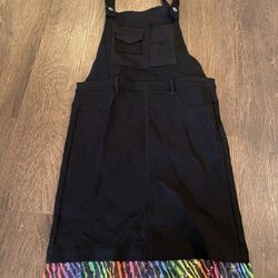 Girls Black Dress Jumper Overalls Size 10/12 #5