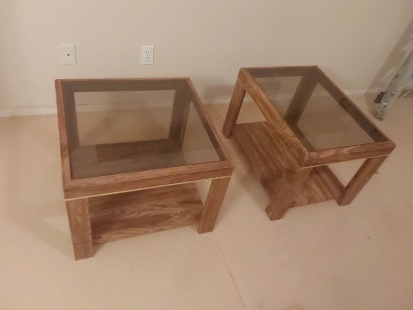 2 Glass End Tables