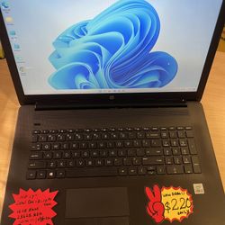 HP 17” Laptop 2020 Intel Core i3-10th Gen 16gb Ram 256gb SSD , Win 11 Office 