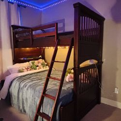Solid Bunk Bed: Twin-over-Full. Real Wood 