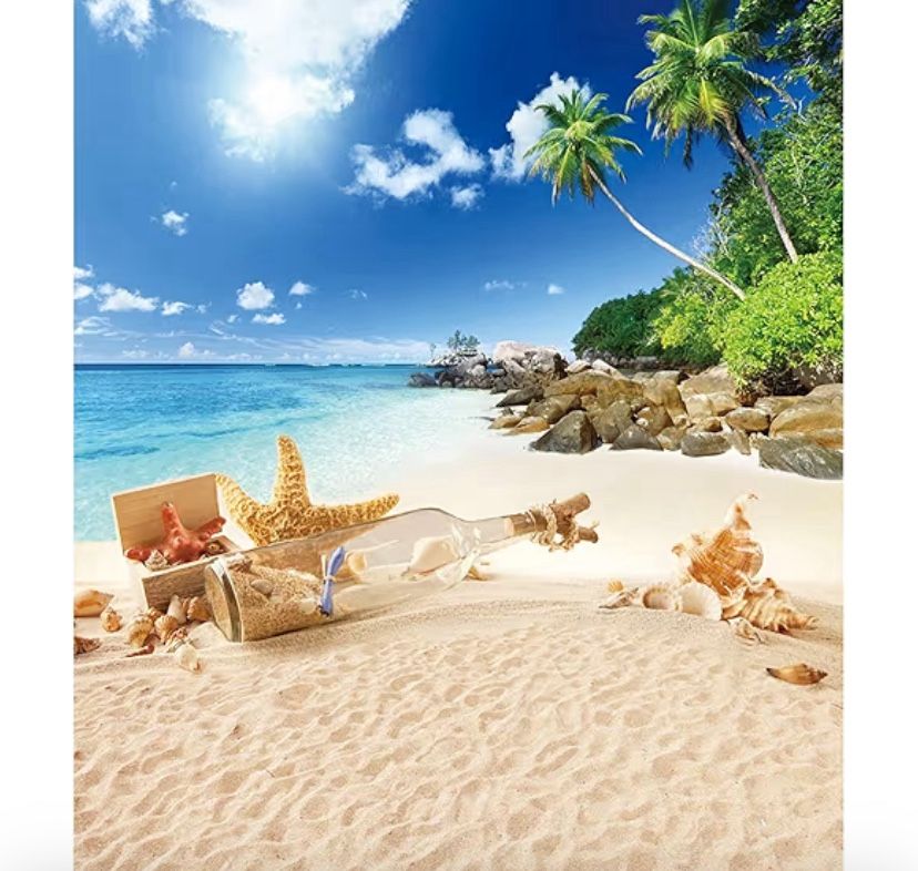Tropical Beach Side Backdrop