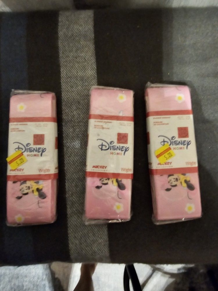 BRAND New 3 Minnie Mouse Blanket Binding Packs