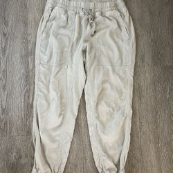 Zara, loose fitting slouchy, joggers, cotton pants women’s size medium grey lightweight 