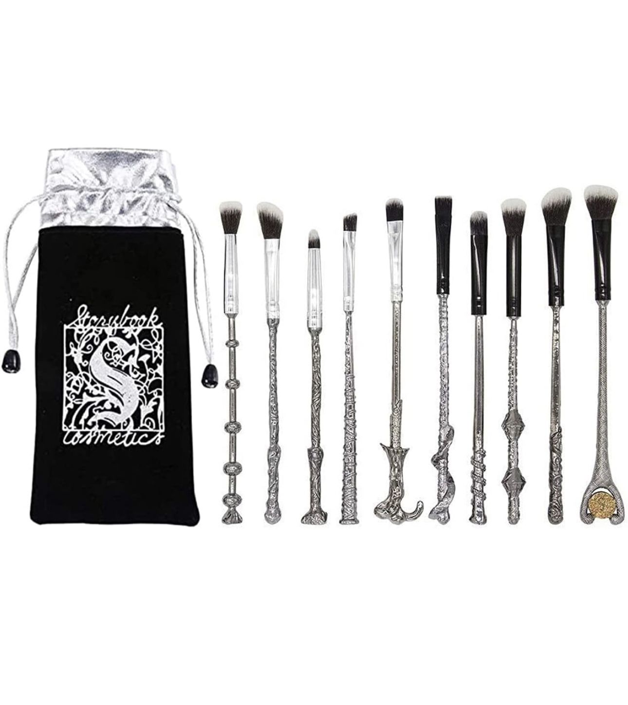 10 PCS Harry Potter Makeup Brushes Wand Brushes Set for Foundation Blending Blush Concealer Eyebrow Face Powder