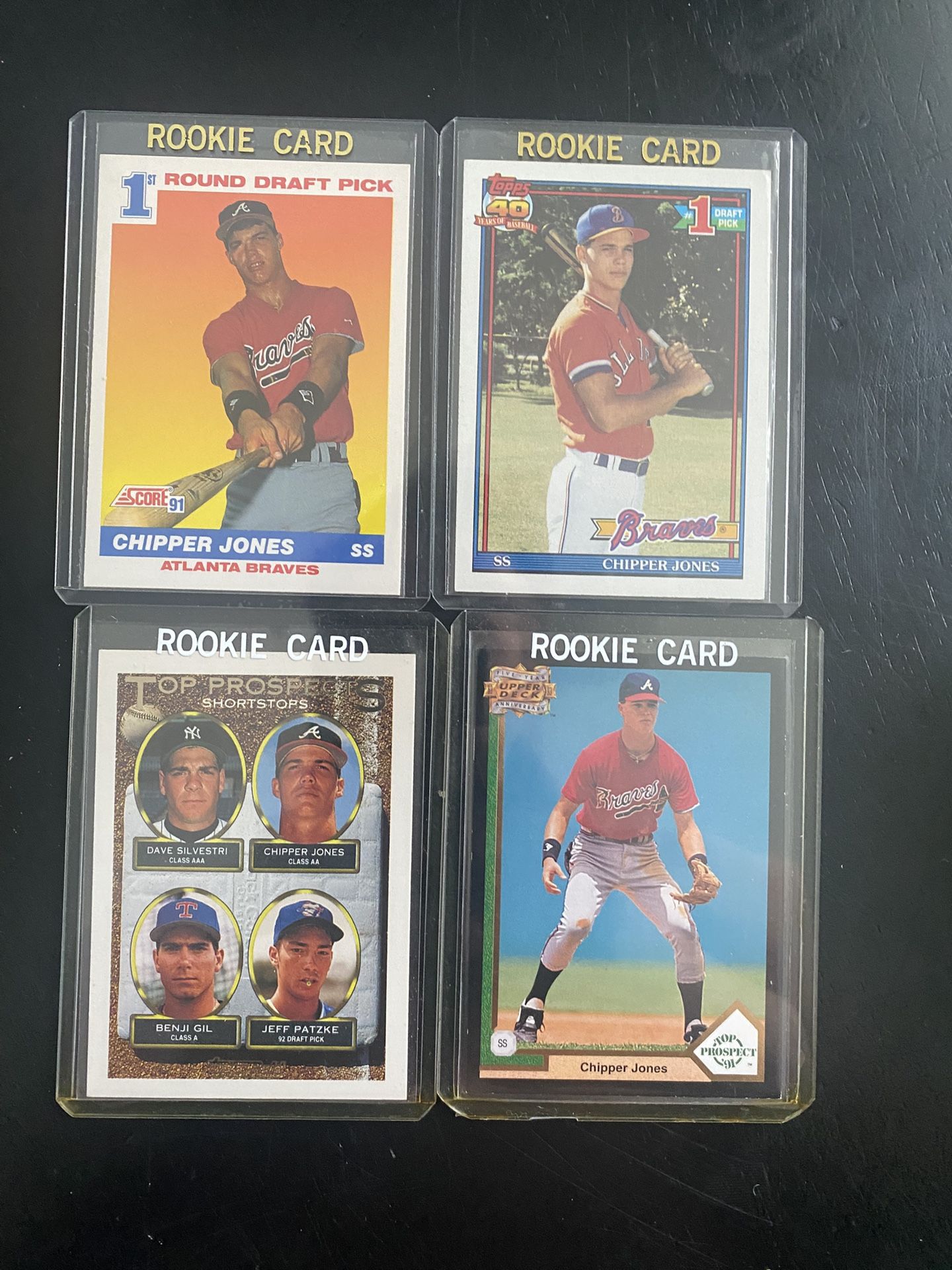 Chipper Jones 4 Card rookie card lot RCs baseball mlb chipper jones trading card