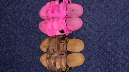 OG Draco Slides sizes 11 to 13 SUEDE PINK & BROWN *PRICE LISTED FOR BOTH* Free bag included.