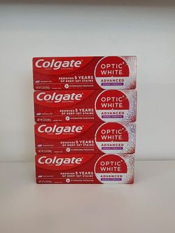 $12 for all. Colgate Optic White Advanced Toothpaste. HABLO ESPAÑOL.