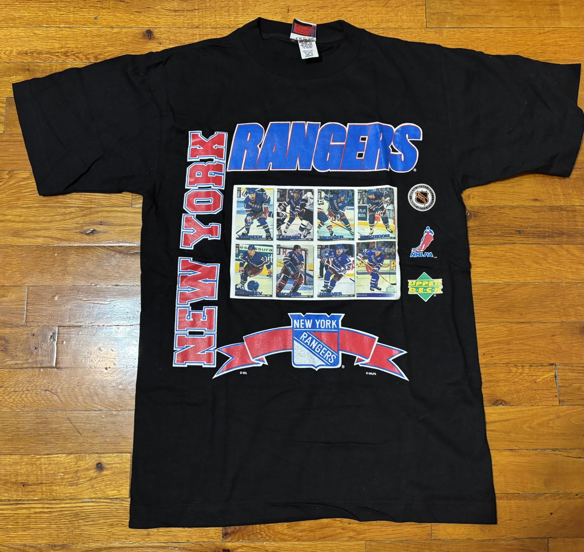 Vintage New York Rangers Upper Deck Cards Shirt Medium