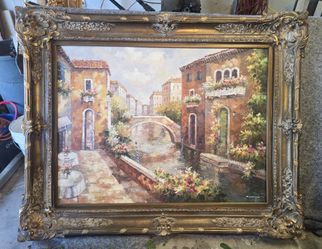 36x48" Venice painting with frame
