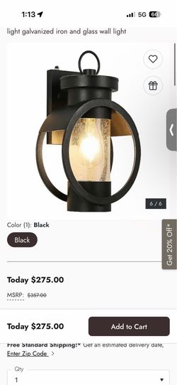 NEW OUTside industrial light black metal and clear sconces galvanized iron and glass wall