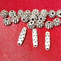 Lot Of Carved Bone Beads
