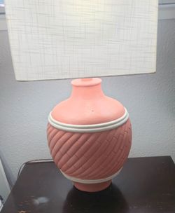 Pink Ceramic Table Lamp with Shade