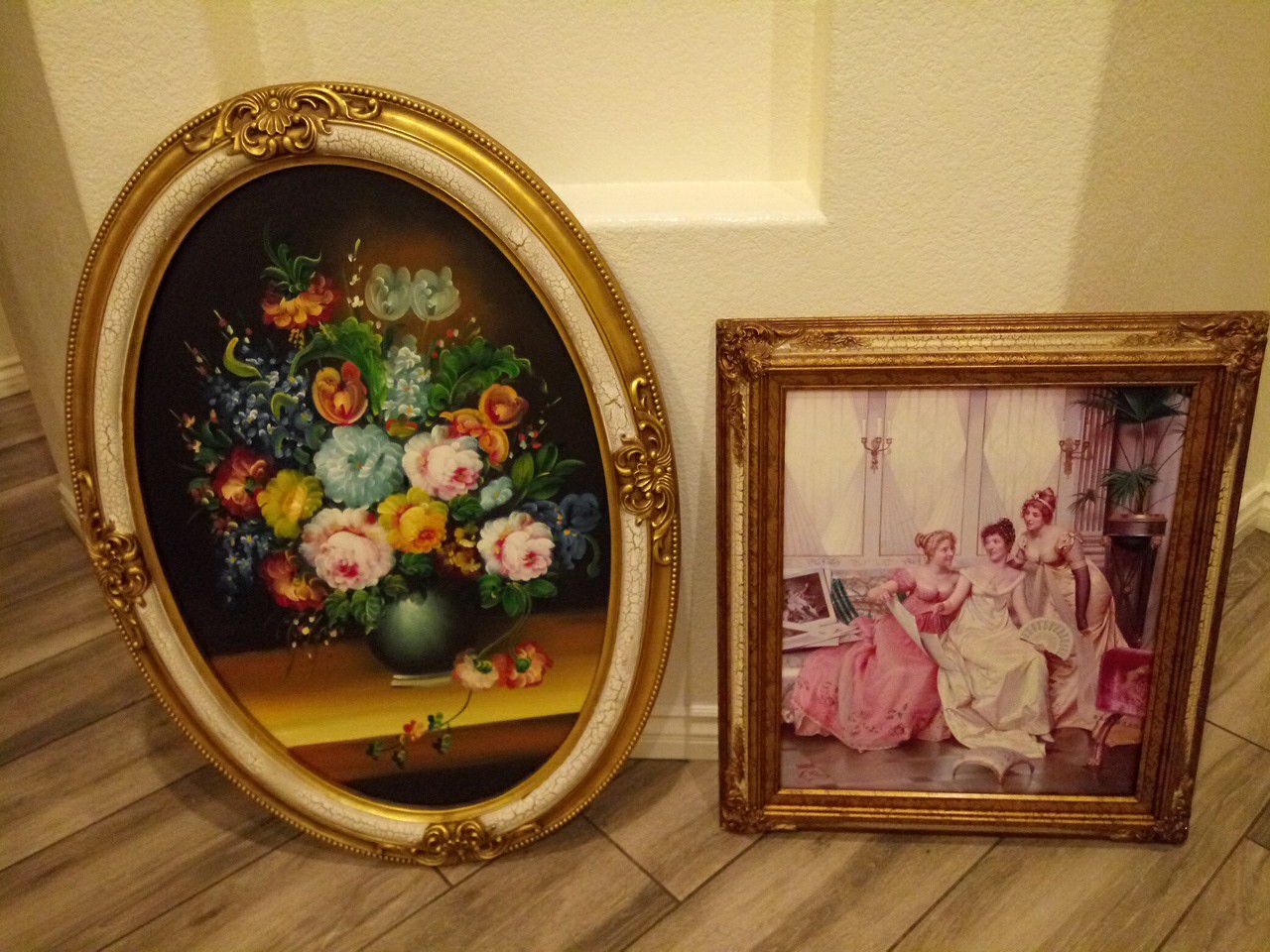 Wood frame antique pictures