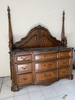 Luxurious Mahogany Bed Frame, Night stands, and Dresser