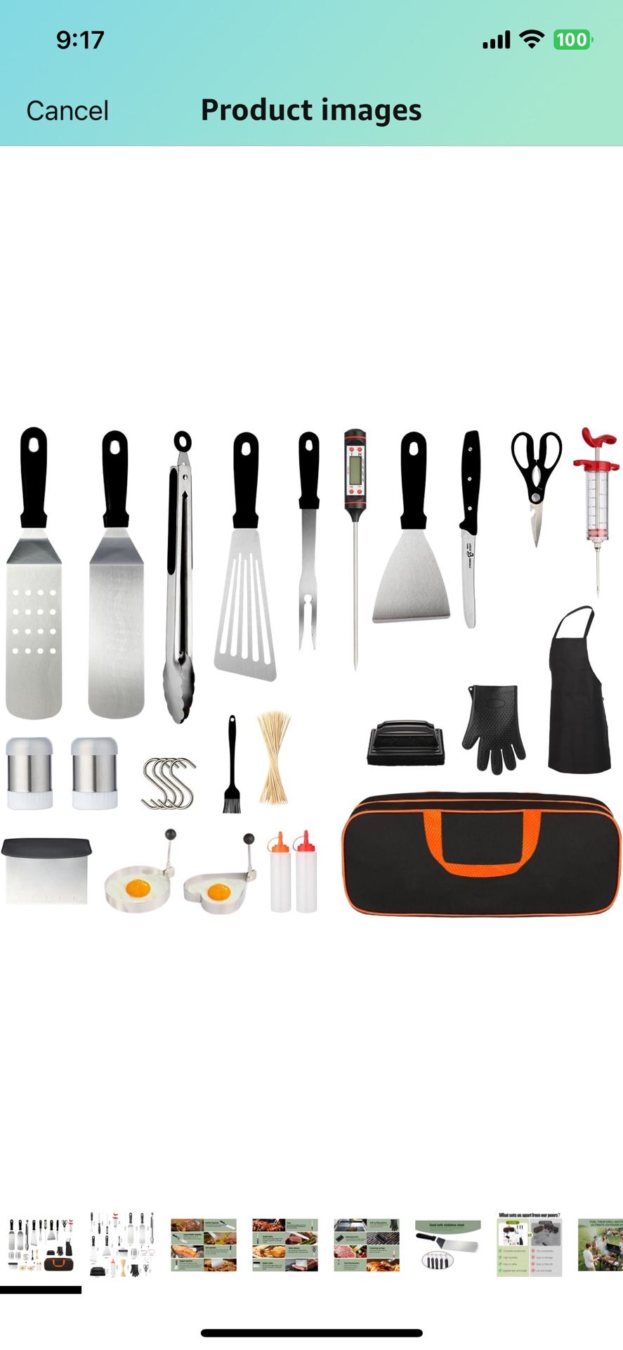 Griddle Accessories Kit,Flat Top Grill Tools for Beginners with Enlarged Spatulas&Thermometer,Griddle Accessories for Outdoor Cooking, Camping,Hibachi