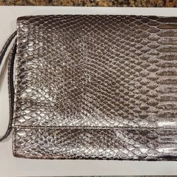 Purse - Neiman Marcus Metallic Faux Croc