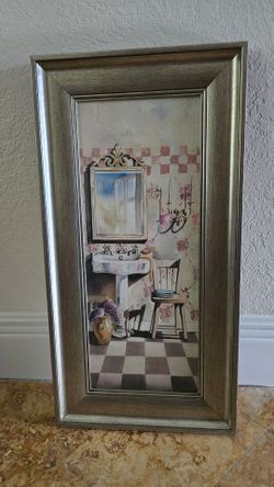 Framed Vintage Bathroom Wall Art Print