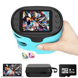 1000X Pocket Microscope for Kids - 4K 2.0#34 Screen, Digital Mini Scope with Slides Kit, Rechargeable Lab Handheld Portable Microscopes for Kids 4-12 
