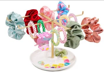 Hair Accessories Organizer Stand with Scrunchies Set