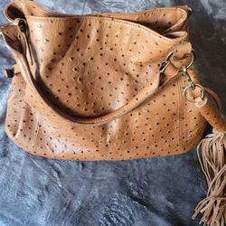 G.I.L.I. Ostrich Print Genuine Leather Purse