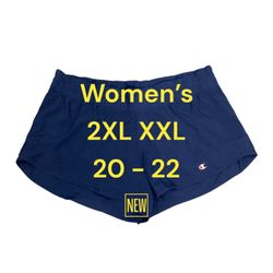 Women's Champion 2XL 20 - 22 Shorts Sport Woven Drawstring Navy Blue Activewear Athletic Active New