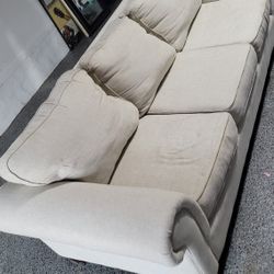  BEIGE/WHITE SOFA FOR SALE! ***$200 OBO***