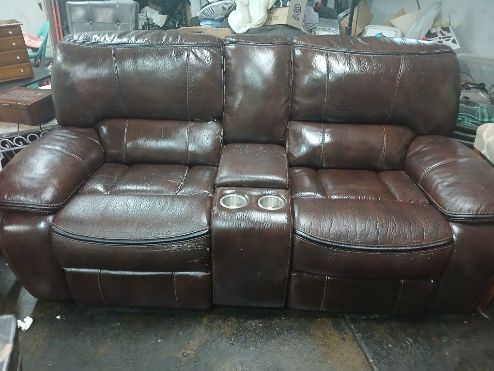 All Leather Couch Good Condition $25 Offer