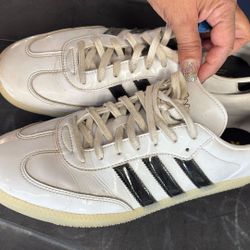 Adidas Samba Jason Dill White Black Patent. Size 11 1/2