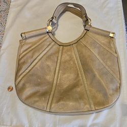 B Makowsky Leather Hand Bag, Gold Hardware