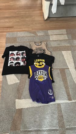 Lakers jerseys and basketball T-shirts… Size medium
