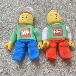 Vintage Official Lego Man Figure Plush Jointed Stuffed Toy 2010 green/red/blue