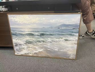 24" x 36" Framed Ocean Wall Art – Coastal Beach Canvas Print