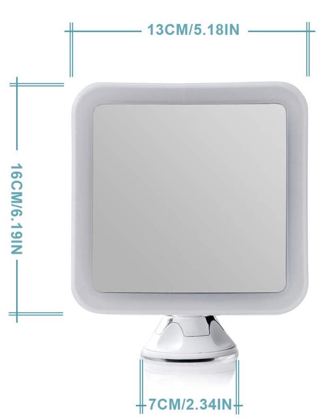 7X Magnifying Lighted Vanity Makeup Mirror with Natural White LED, 360 Degree Swivel Rotation and Locking Suction