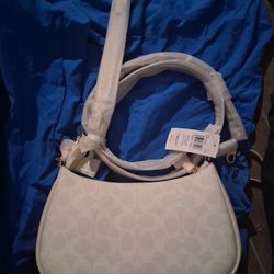 Authentic Coach White Terry Shoulder Bag