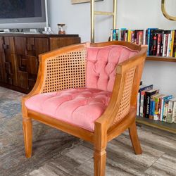 Vintage Pink Cane Chair