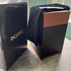 Black Walnut  Urn for Human Cremation Ash w/ 2 Keepsake Necklaces and Velvet Bag