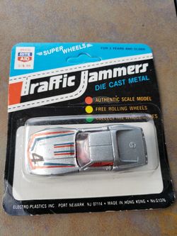 Vintage Super Wheels Traffic Jammers Silver Corvette Die-cast Metal