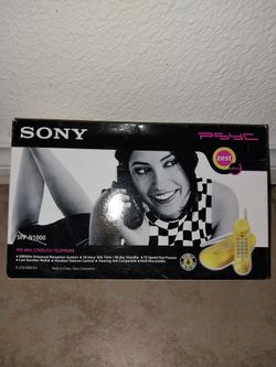 Brand New! Vintage Sony SPP-N1000 cordless telephone in Zest Yellow