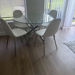 Dining Set Glass And Metal