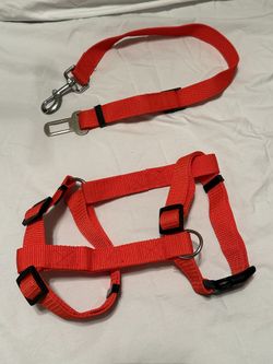 Small Medium Dog Harness - Red - With Car Seat Belt