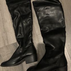 Leather Knee High Boots