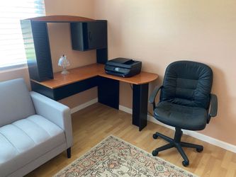 Corner desk and office chair