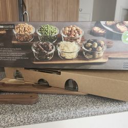 Serving Boards With Glass Bowls 