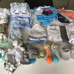 Baby Boy’s Newborn Clothing and Accessories Bundle