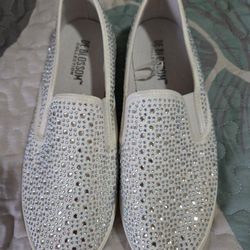 White Bling Sneakers Sz9M