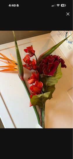 Fall , artificial flowers with bird  of paradise
